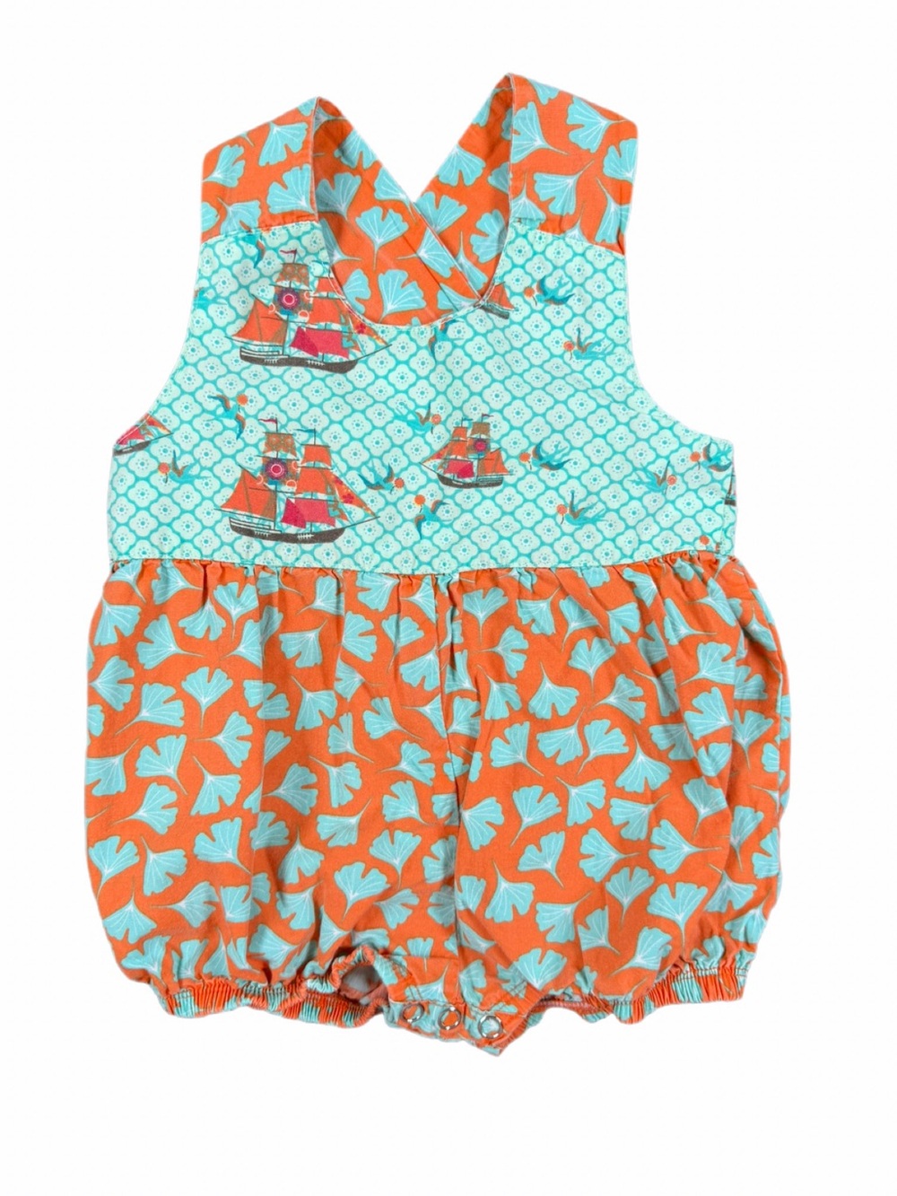 JELLY THE PUG Adjustable Strap Cotton Bubble Romper- 18M